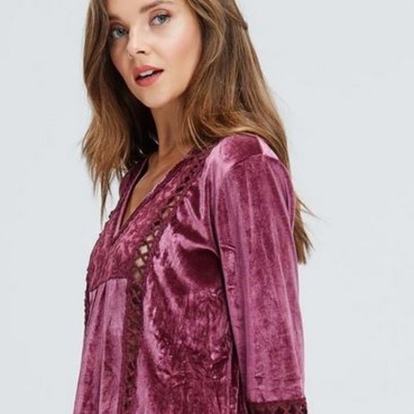 After Christmas SALE Classy Sassy Velvet Tunic Top - Picture 3 of 3